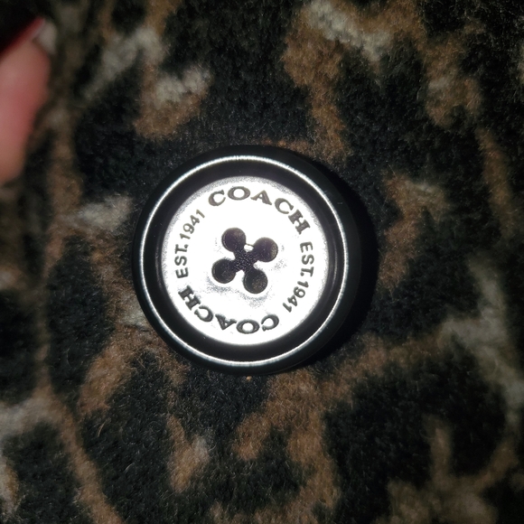 Coach New York Ocelot Double Breasted Wool Coat Leopard Sz Small - Picture 3 of 5